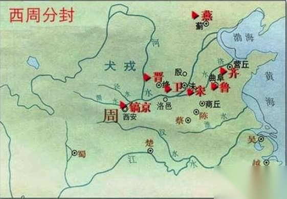 西周分封的最重要诸侯国历史图片