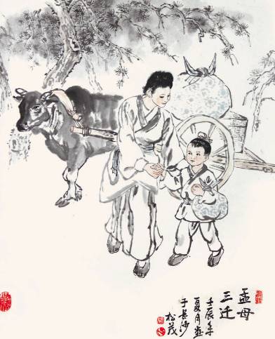 孟母三迁历史图片