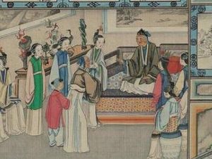 二进荣国府后着急上厕所的刘姥姥做了什么事情？