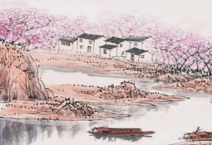 《桃花溪》张旭所作，以溪流作为触媒引起诗人的情绪