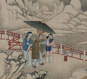 红楼梦芦雪庵即景联句时，薛宝钗穿的是什么衣服 ？