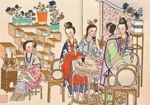 镜花缘第六十一回：小才女亭内品茶，老总兵园中留客