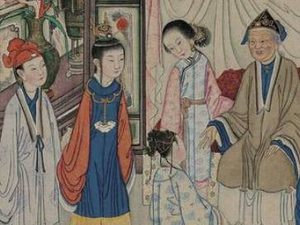 红楼梦贾母夸赞宝钗时，薛姨妈是什么表现？