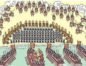 却月阵由刘裕发明，其形成时间是什么时候？
