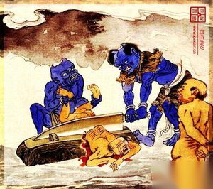 古代刑法腰斩：用重斧从腰部将犯人砍作两截